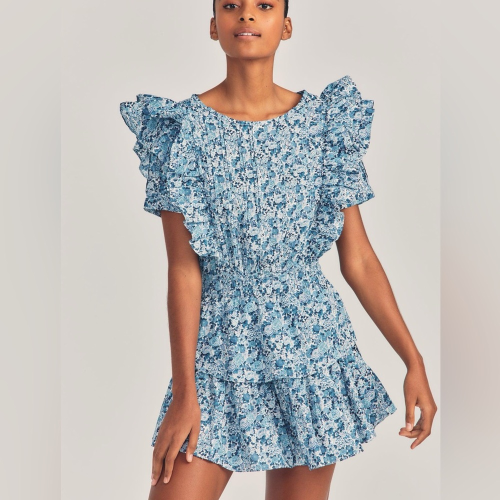 COPY - LoveShackFancy x Liberty London Blue Natasha Dress Petite